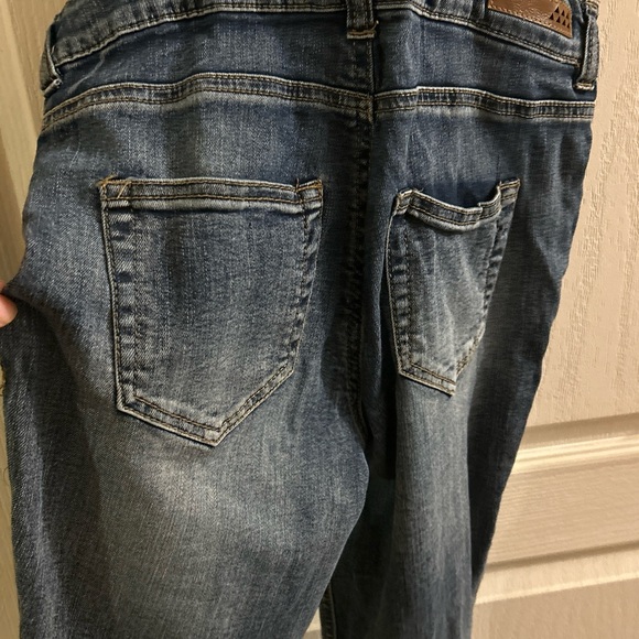 Overalls, Dollhouse size 5 denim distressed junior/teens stretch, material, EUC - Picture 11 of 12